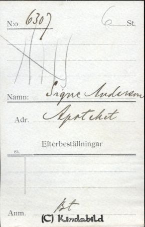 Signe Andersson Apoteket
Signe Andersson Apoteket
Nyckelord: Andersson Apoteket