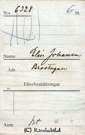 Elin Johansson Brostugan
Elin Johansson Brostugan
Nyckelord: Johansson Brostugan