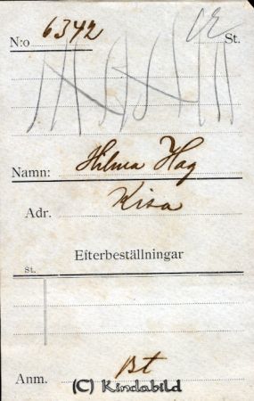 Hilma Hag Kisa
godj
Hilma Hag  Kisa 
Nyckelord: Hag Kisa