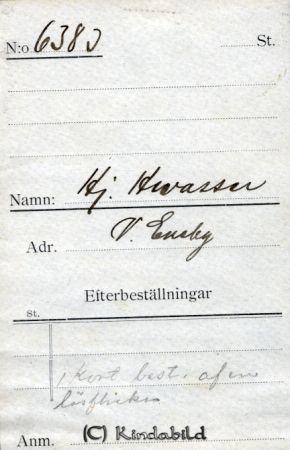 Hj Hwasser  V Eneby
Beställningstext: Hj. Hwasser, V. Eneby 
Nyckelord: Hwasser V Eneby