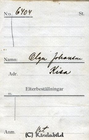 Olga Johansson Kisa
Olga Johansson Kisa
Nyckelord: Olga Johansson