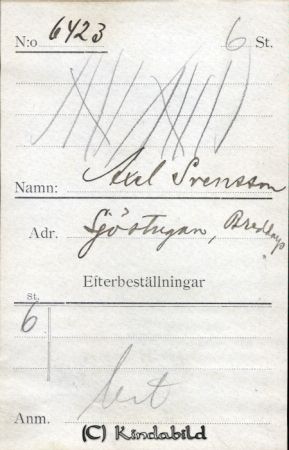 Axel Svensson Sjöstugan Breddarp
Axel Svensson Sjöstugan Breddarp
Nyckelord: Svensson Sjöstugan