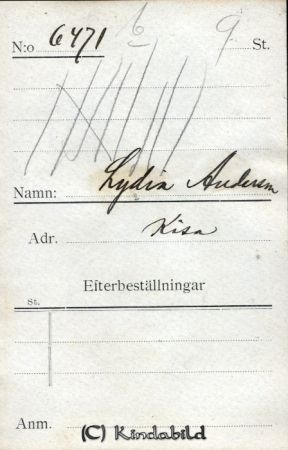Lydia Andersson Kisa
Lydia Andersson Kisa
Nyckelord: Lydia Andersson