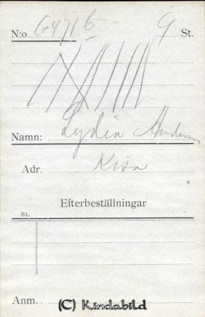 Lydia Andersson Kisa
Lydia Andersson Kisa
Nyckelord: Lydia Andersson