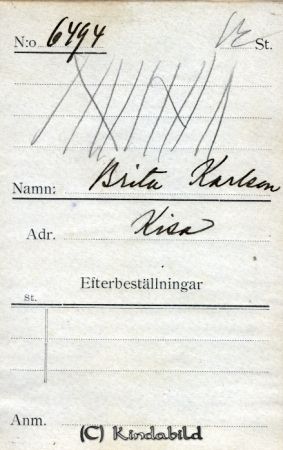 Brita Karlsson Kisa
Brita Karlsson Kisa
Nyckelord: Brita Karlsson