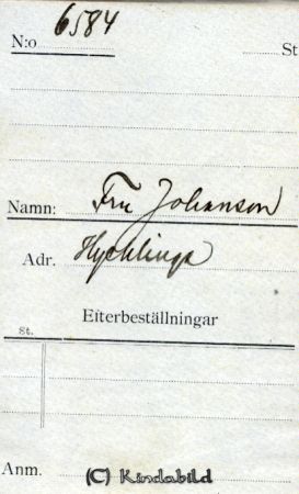 Fru Johansson Hycklinge
Fru Johansson Hycklinge
Nyckelord: Johansson Hycklinge