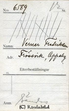 Verner Fredriksson Frössvik Oppeby
Verner Fredriksson Frössvik Oppeby
Nyckelord: Fredriksson Frössvik