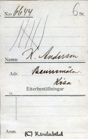 K Andersson Bennemåla Kisa
K Andersson Bennemåla Kisa
Nyckelord: Andersson Bennemåla