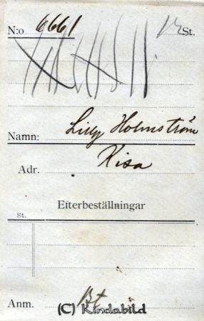 Lilly Holmström Kisa
Lilly Holmström Kisa
Nyckelord: Lilly Holmström