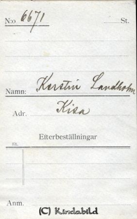 Kerstin Landholm Kisa
Kerstin Landholm Kisa
Nyckelord: Landholm Kisa
