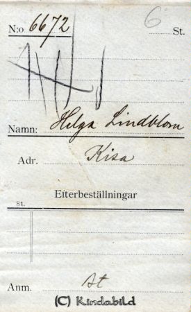 Helga Lindblom Kisa
Helga Lindblom Kisa
Nyckelord: Helga Lindblom