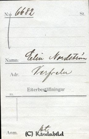 Elin Nordström Verfveln
Elin Nordström Verfveln
Nyckelord: Nordström Verfveln