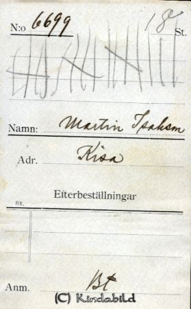 Martin Isaksson Kisa
Martin Isaksson Kisa
Nyckelord: Martin Isaksson