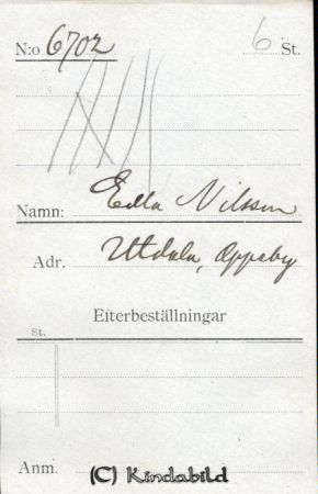 Edla Nilsson Utdala Oppeby
Edla Nilsson Utdala Oppeby
Nyckelord: Nilsson Utdala