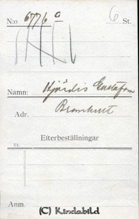 Hjördis Gustafsson Bromhult
Hjördis Gustafsson Bromhult
Nyckelord: Gustafsson Bromhult