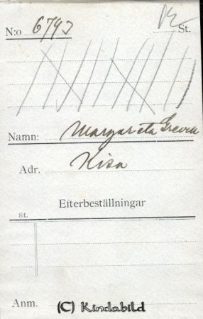 Margareta Grevell Kisa
Margareta Grevell Kisa
Nyckelord: Margareta Grevell