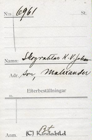 Skogvaktar K V Johansson Malexander
Skogvaktar K V Johansson Malexander
Nyckelord: Skogvaktar Johansson