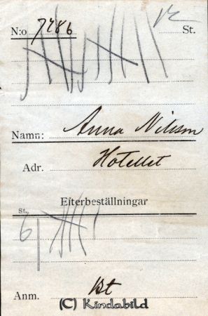 Anna Nilsson Hotellet
Anna Nilsson Hotellet
Nyckelord: Nilsson Hotellet