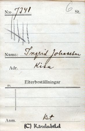 Ingrid Johansson Kisa
Ingrid Johansson Kisa
Nyckelord: Johansson Kisa