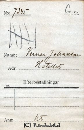 Verner Johansson Hotellet
Verner Johansson Hotellet
Nyckelord: Johansson Hotellet