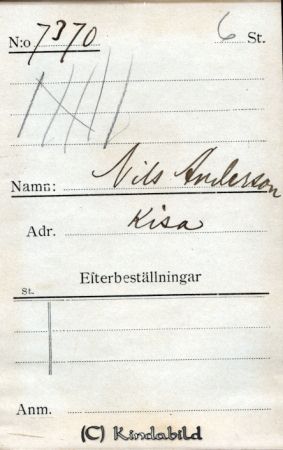 Nils Andersson Kisa
Nils Andersson Kisa
Nyckelord: Nils Andersson