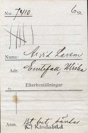 Arvid Larsson  Emtefall  Ulrika
Arvid Larsson  Emtefall  Ulrika 
Nyckelord: Larsson Emtefall