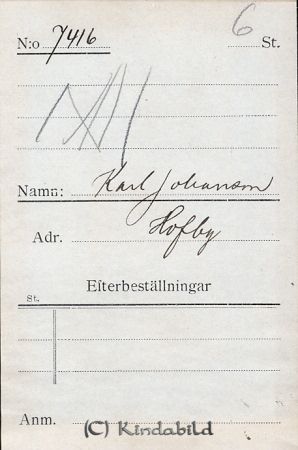 Karl Johansson Hofby
Karl Johansson Hofby
Nyckelord: Johansson Hofby