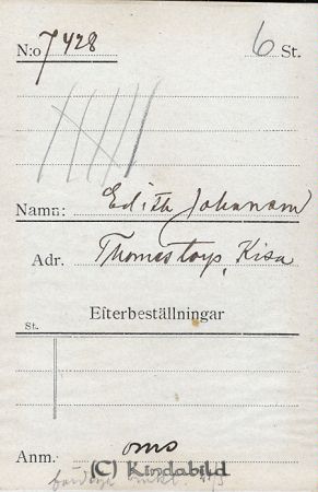 Edith Johansson Thomestorp Kisa
Edith Johansson Thomestorp Kisa
Nyckelord: Johansson Thomestorp