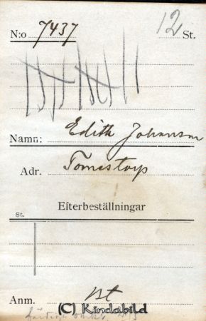 Edith Johansson Tomestorp
Edith Johansson Tomestorp
Nyckelord: Edith Johansson Tomestorp