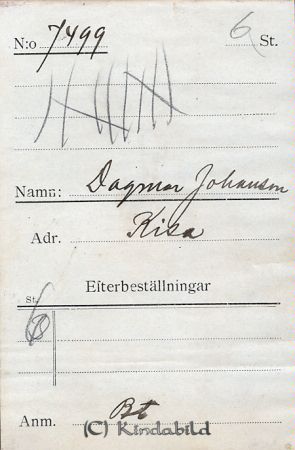 Dagmar Johansson Kisa
Dagmar Johansson Kisa
Nyckelord: Dagmar Johansson