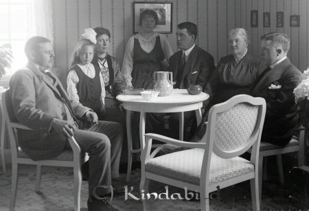 Landsfiskal Holmstedt och familjen
godj
Landsfiskal Holmstedt med fru och dotter. �?vriga troligen bröder och föräldrar.
Grupporträtt med sju personer

raja
Från vänster Bengt Holmstedt, dottern Hillevi och hustrun Märta Maria.
Källa: Kyrkoarkiv Kisa
Källa: Gerd Pettersson

Nyckelord: Holmstedt Storgatan