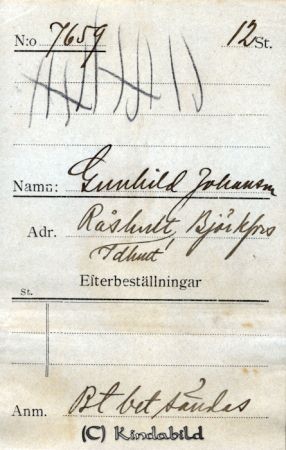 Gunhild Johansson Råshult Idhult Björkfors
Gunhild Johansson Råshult Idhult Björkfors
Nyckelord: Johansson Råshult