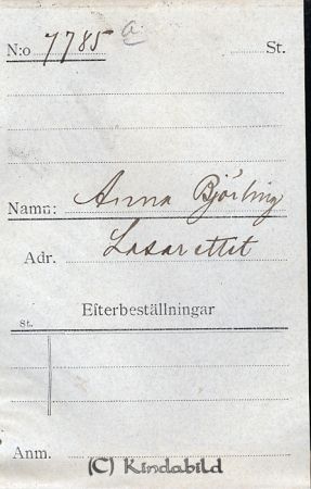 Anna Björling Lasarettet
Anna Björling Lasarettet
Nyckelord: Björling Lasarettet