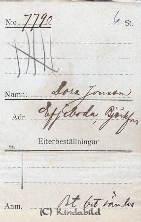 Dora Jonsson  Efjeboda Björkfors
Dora Jonsson  Efjeboda Björkfors
Nyckelord: Dora Jonsson