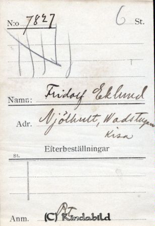 Fridolf Eklund Njölhult Wadstugan Kisa
Fridolf Eklund Njölhult Wadstugan Kisa
Nyckelord: Eklund Njölhult