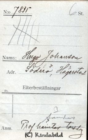 Hugo Johansson Söderö Hägerstad
Hugo Johansson Söderö Hägerstad
Nyckelord: Johansson Söderö