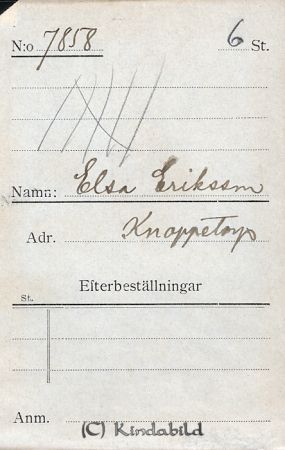 Elsa Eriksson Knoppetorp
Elsa Eriksson Knoppetorp
Nyckelord: Eriksson Knoppetorp