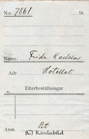 Frida Karlsson Hotellet
Frida Karlsson Hotellet
Nyckelord: Karlsson Hotellet