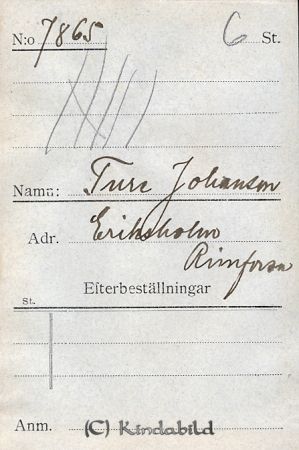 Ture Johansson Eriksholm Rimforsa
Ture Johansson Eriksholm Rimforsa
Nyckelord: Johansson Eriksholm