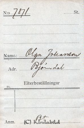 Olga Johansson Björndal
Olga Johansson Björndal
Nyckelord: Johansson Björndal