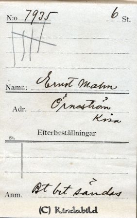 Ernst Malm Örneström Kisa
Ernst Malm Örneström Kisa
Nyckelord: Malm Örneström