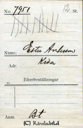 Ester Andersson Kisa
Ester Andersson Kisa
Nyckelord: Ester Andersson