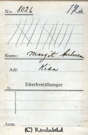 Margit Andersson Kisa
Margit Andersson Kisa
Nyckelord: Margit Andersson