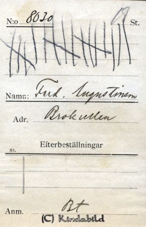 Ferd  Augustunsson Brokullen
Ferd  Augustunsson Brokullen
Nyckelord: Augustunsson Brokullen
