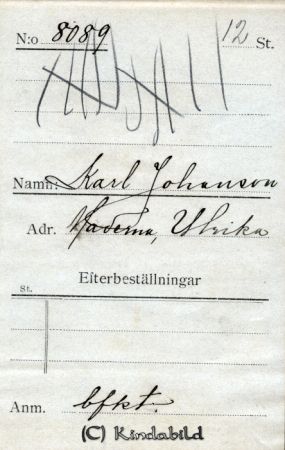 Karl Johansson Maderna Ulrika
Karl Johansson Maderna Ulrika
Nyckelord: Johansson Maderna