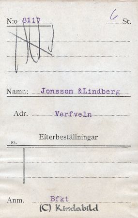 Jonsson & Lindberg Verfveln
Jonsson & Lindberg Verfveln
Nyckelord: Jonsson och Lindberg
