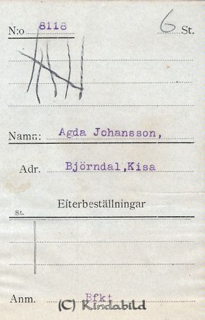 Agda Johansson Björndal Kisa
Agda Johansson Björndal Kisa
Nyckelord: Johansson Björndal