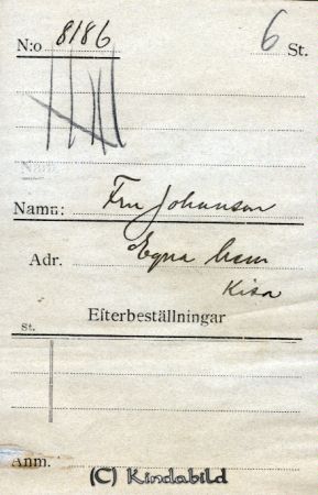 Fru Johansson  Egna hem Kisa
Fru Johansson  Egna hem Kisa
Nyckelord: Johansson Egna hem