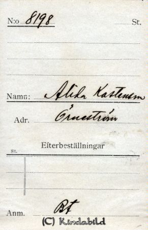 Alida Kastensson Örneström
Alida Kastensson Örneström
Nyckelord: Kastensson Örneström