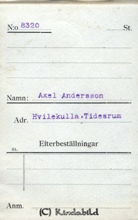 Axel Andersson Hvilekulla Tidersrum
Axel Andersson Hvilekulla Tidersrum
Nyckelord: Andersson Hvilekulla